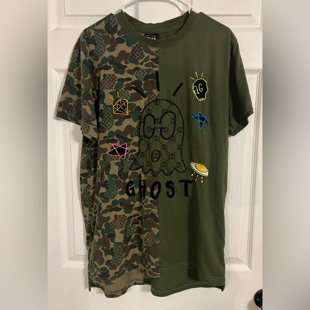 Green Camouflage Ghost Graphic T-Shirt
